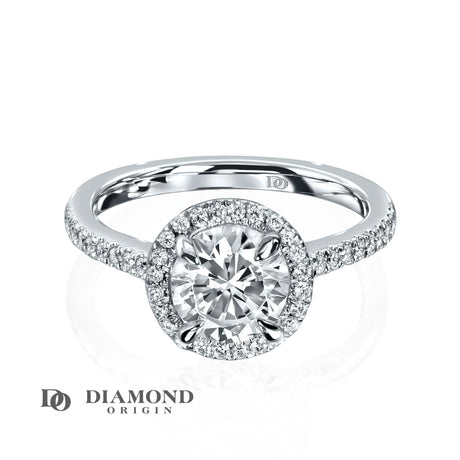 diamond ring, diamond rings, lab grown diamonds, cultured diamonds, 2ct diamond, halo diamond rings, diamond origin, round shape diamond collection