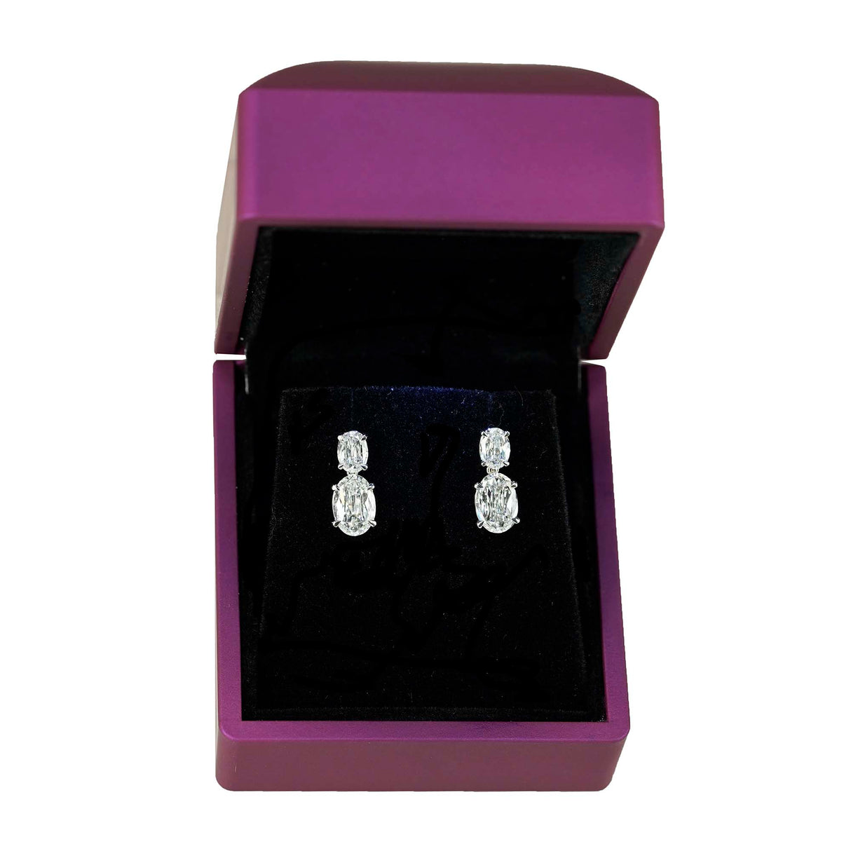 3 Ct Diamond Dangle Earrings - IGI Cerified 3 CTTW Lab Created Oval Diamond Earrings