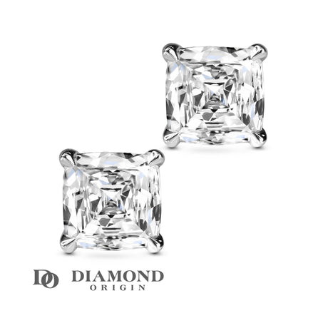 lab created diamond, diamond stud, cushion shape diamond stud, stud earrings, lab creation diamond earrings, 1ct earrings, 1ct diamond earrings, 1 ct diamond