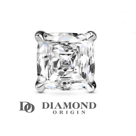 1 CT Men's Diamond Cushion Shape Stud Earring, 1 Carat Diamond Earring, Lab Created Cushion Diamond, 5.5 mm diameter