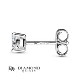 0.5 Ct Diamond Earrings, Lab Created Cushion Diamond, Stone Size: 3.5 mm