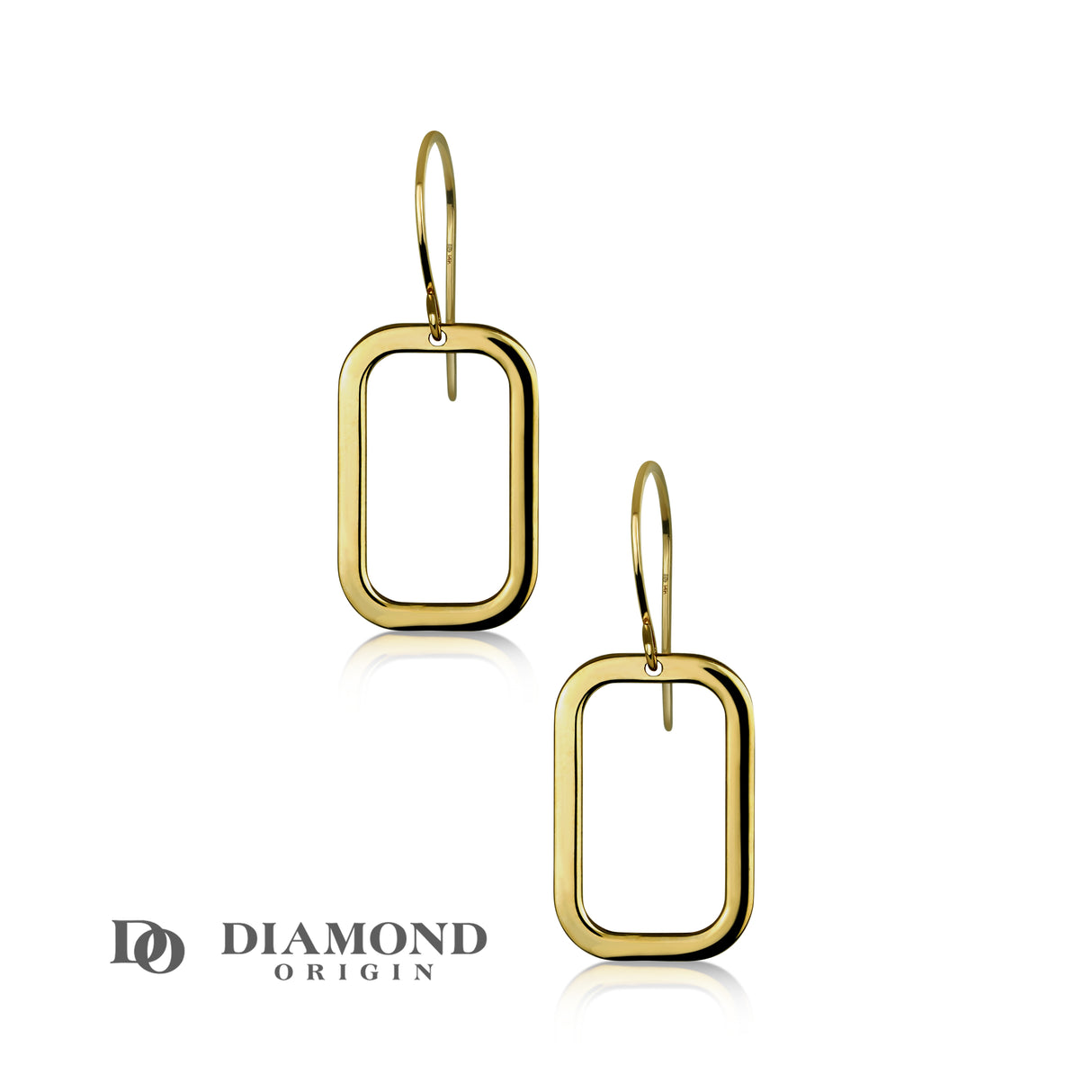 rectangle earrings, solid gold earrings, diamond origin, 14K solid gold earrings, aesthetic earrings, minimalistic earrings, geometric earrings, 