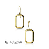 rectangle earrings, solid gold earrings, diamond origin, 14K solid gold earrings, aesthetic earrings, minimalistic earrings, geometric earrings, 