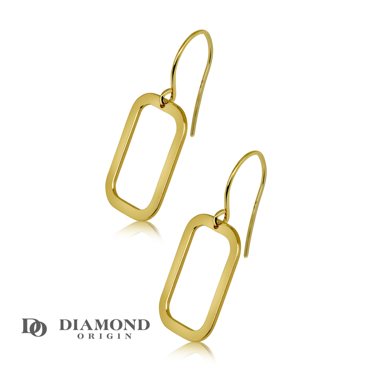 rectangle earrings, solid gold earrings, diamond origin, 14K solid gold earrings, aesthetic earrings, minimalistic earrings, geometric earrings,