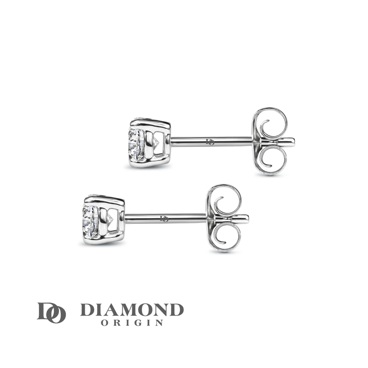 0.5 Ct Diamond Earrings, Lab Created Cushion Diamond, Stone Size: 3.5 mm