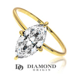 2 Ct Diamond Ring 14K Gold Marquise Shape Lab Grown Diamond Solitaire Engagement Ring, diamond origin, lab created diamond, made in usa, diamond jewelry new york, brandad jewelry,