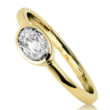 Diamond Ring, IGI Certified 0.5 Carat Oval Diamond Bezel Setting, Solitaire Ring,