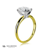 IGI Certified 2 Carat Diamond Solitaire Engagement Ring, Lab-Grown Oval Diamond  2 ct Weight, Oval Shape,