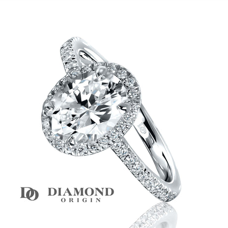 lab-grown diamond, oval halo ring, IGI certified, 14K fine gold, hypoallergenic engagement ring, platinum engagement ring, 2 ct diamond ring, sustainable luxury, ethical jewelry, comfort fit, made in USA, modern engagement ring, bridal jewelry, eco-friendly ring, allergy-free jewelry, white 