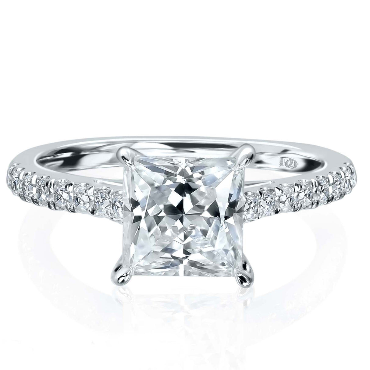 Diamond Ring, IGI Certified  2 ct. Diamond Solitaire Engagement Ring, IGI Certified Princess Shape 2 ct Lab Created Diamond,
