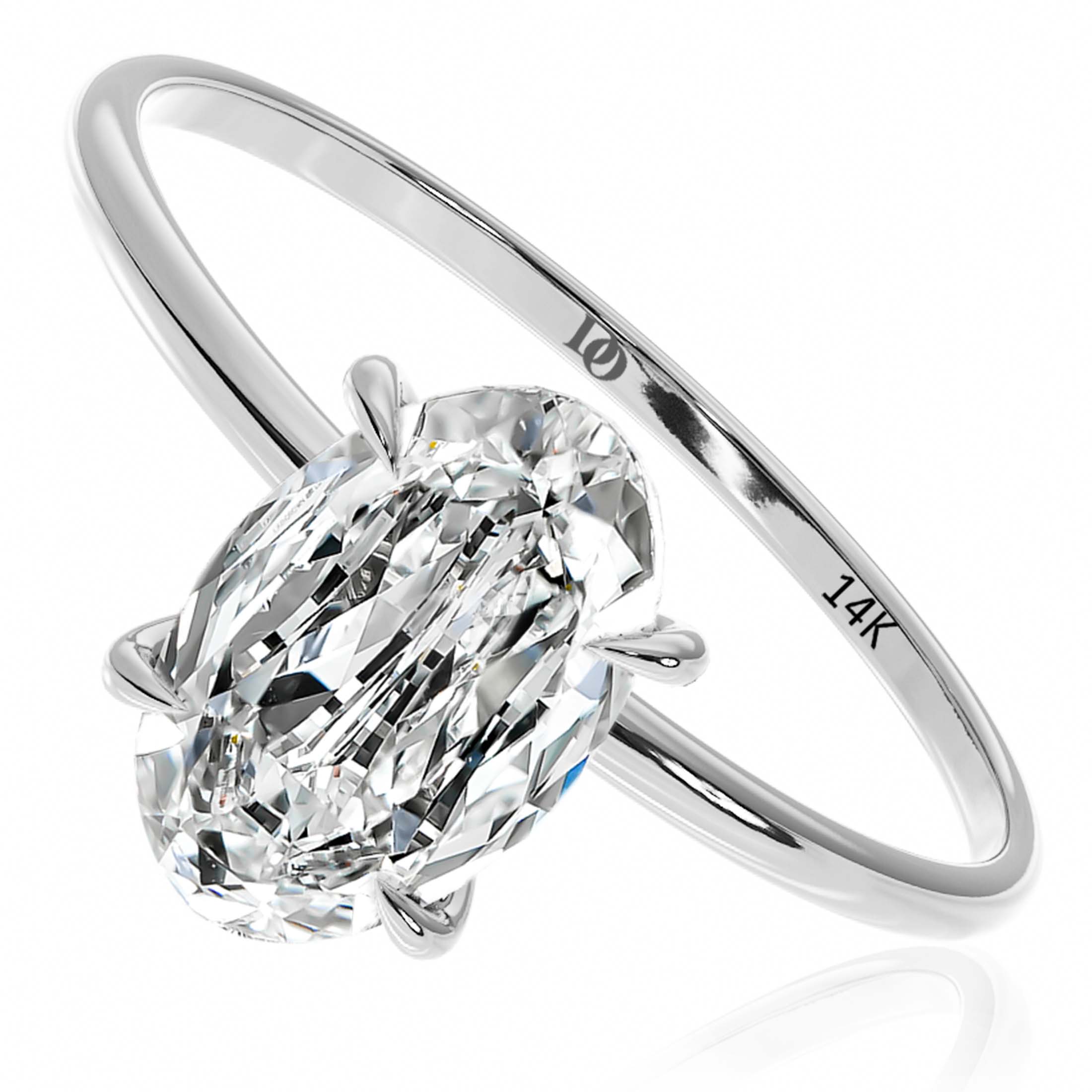 Eternal Promise 2 Ct Oval Diamond Solitaire Ring in 14K Palladium Whit –  Diamond Origin