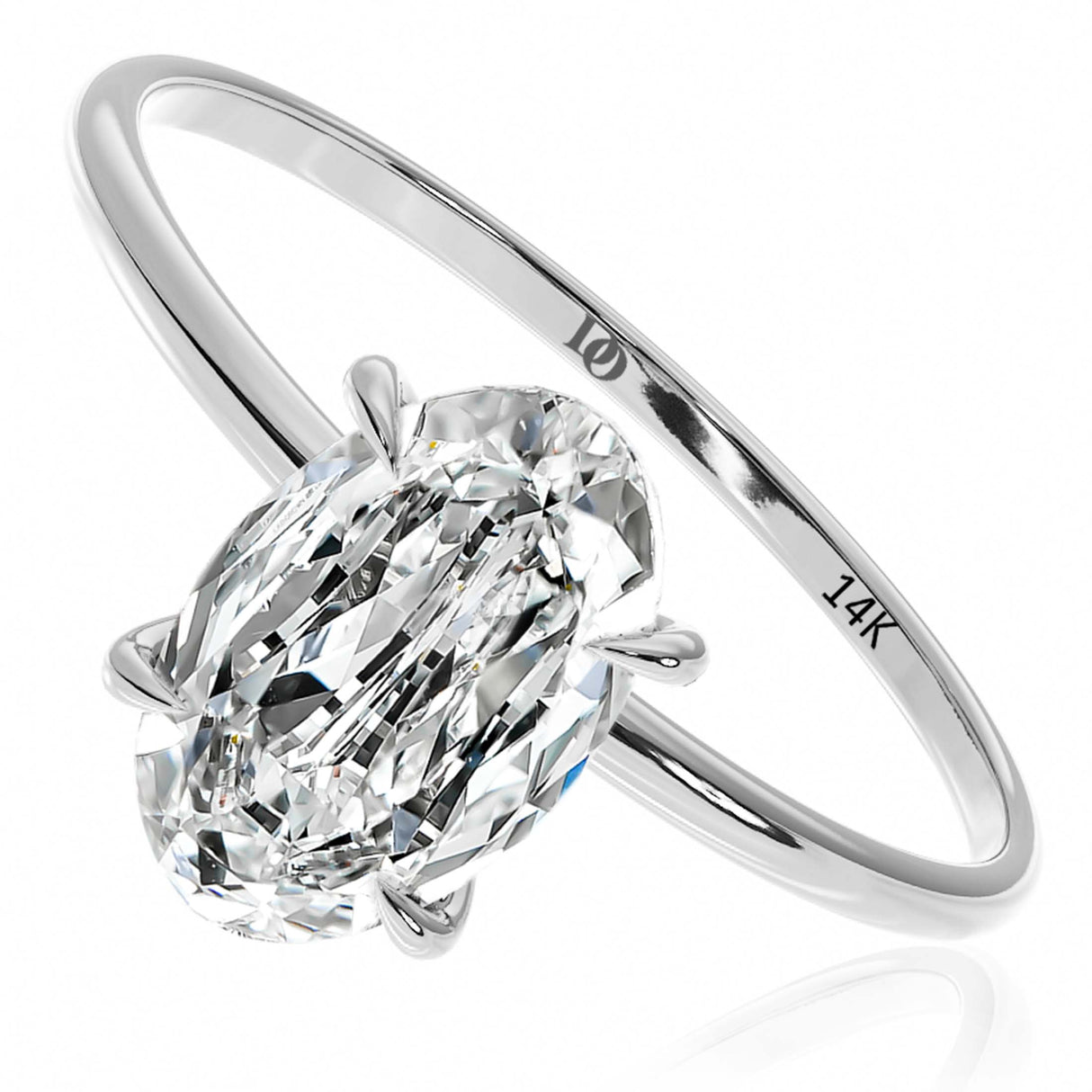 2 Ct Diamond Ring, IGI Certificate, 2 ct Oval Lab Grown Diamond Solitaire Ring, 10x7 mm
