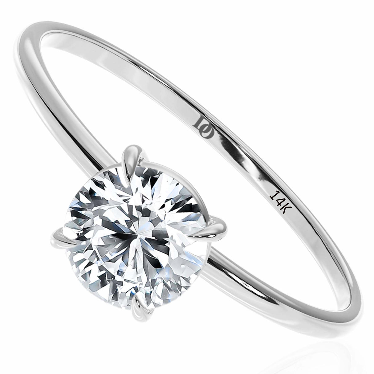 1/2 Ct Diamond Ring, IGI Certificate, 0.5 ct Round Lab Grown Diamond Solitaire Ring, Diameter: 5.2 mm