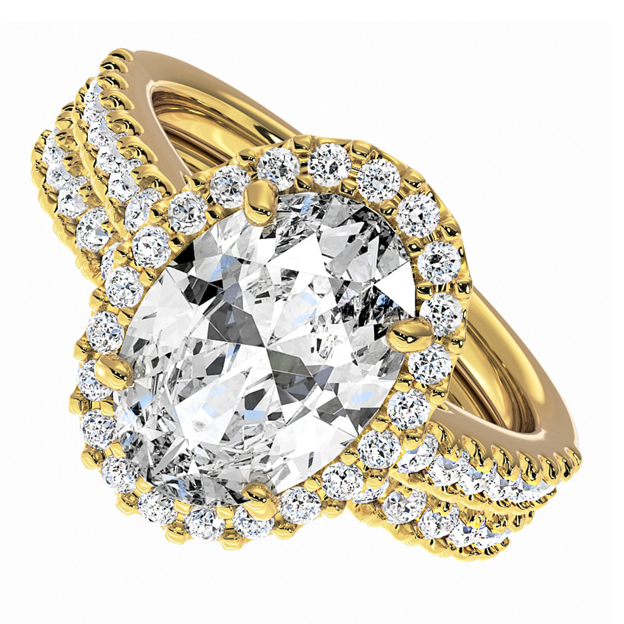 bridal set 14K fine gold wedding band lab grown diamond 2 carat engagement ring diamond origin clean james allan