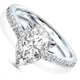 Diamond Ring, 2 ct. Pear Shape Diamond Solitaire Engagement Ring, 2ct. Oval Lab-Grown Diamond Solitaire Ring, IGI Certificate,