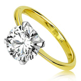 2 Carat Lab Grown Round Shape Diamond Ring 14K Fine Gold Engagement Ring Promise and Wedding