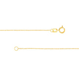 10K Gold Chain, 16", 0.65mm Pendant Rope Chain with Spring Ring, Gold Layered Chain, Gold Necklace, - Diamond Origin