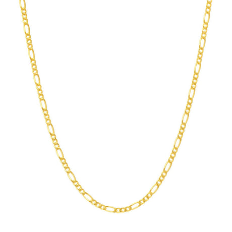 10K Gold Chain, 16", 1.30mm Figaro Chain with Spring Ring, Gold Layered Chain, Gold Necklaces, - Diamond Origin