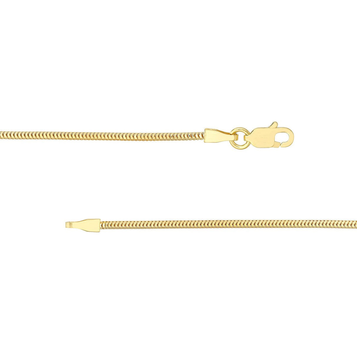 10K Gold Chain, 18",1.4mm Snake Chain with Lobster Lock, Gold Chain Necklace, - Diamond Origin