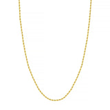 10K Gold Chain, 20", 2.15mm D/C Rope Chain with Lobster Lock, Gold Chain Necklace, - Diamond Origin