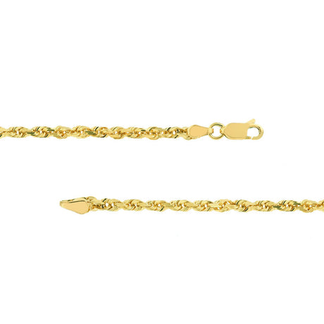 10K Gold Chain, 22", 3mm D/C Rope Chain with Lobster Lock, Gold Layered Chain, Gold Layered Necklaces, 2023 - Diamond Origin