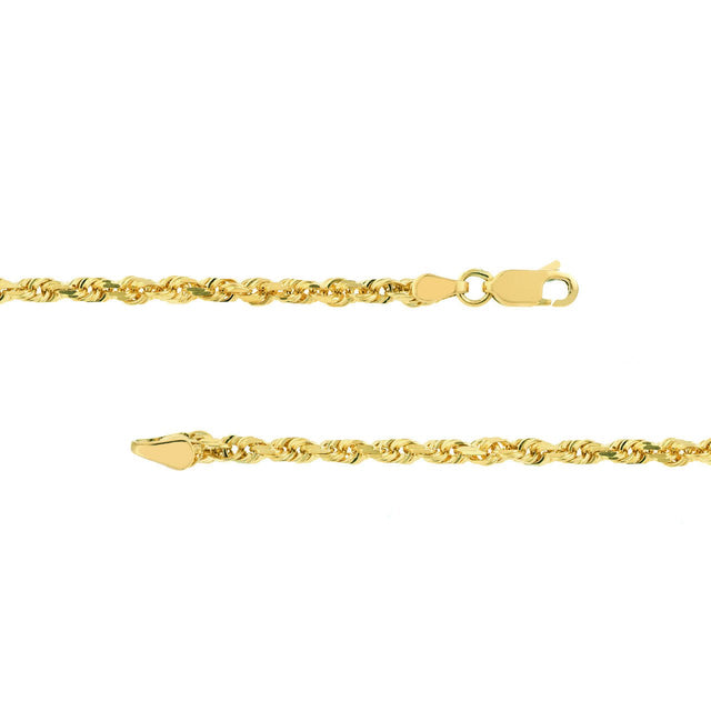 10K Gold Chain, 30", 3mm D/C Rope Chain with Lobster Lock, Gold Layered Chain, Gold Layered Necklaces, 2023 - Diamond Origin