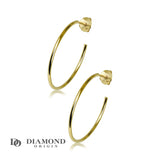 14K Gold 25mm x 1.2mm Hoop Post Earrings, Hoop Earrings, - Diamond Origin