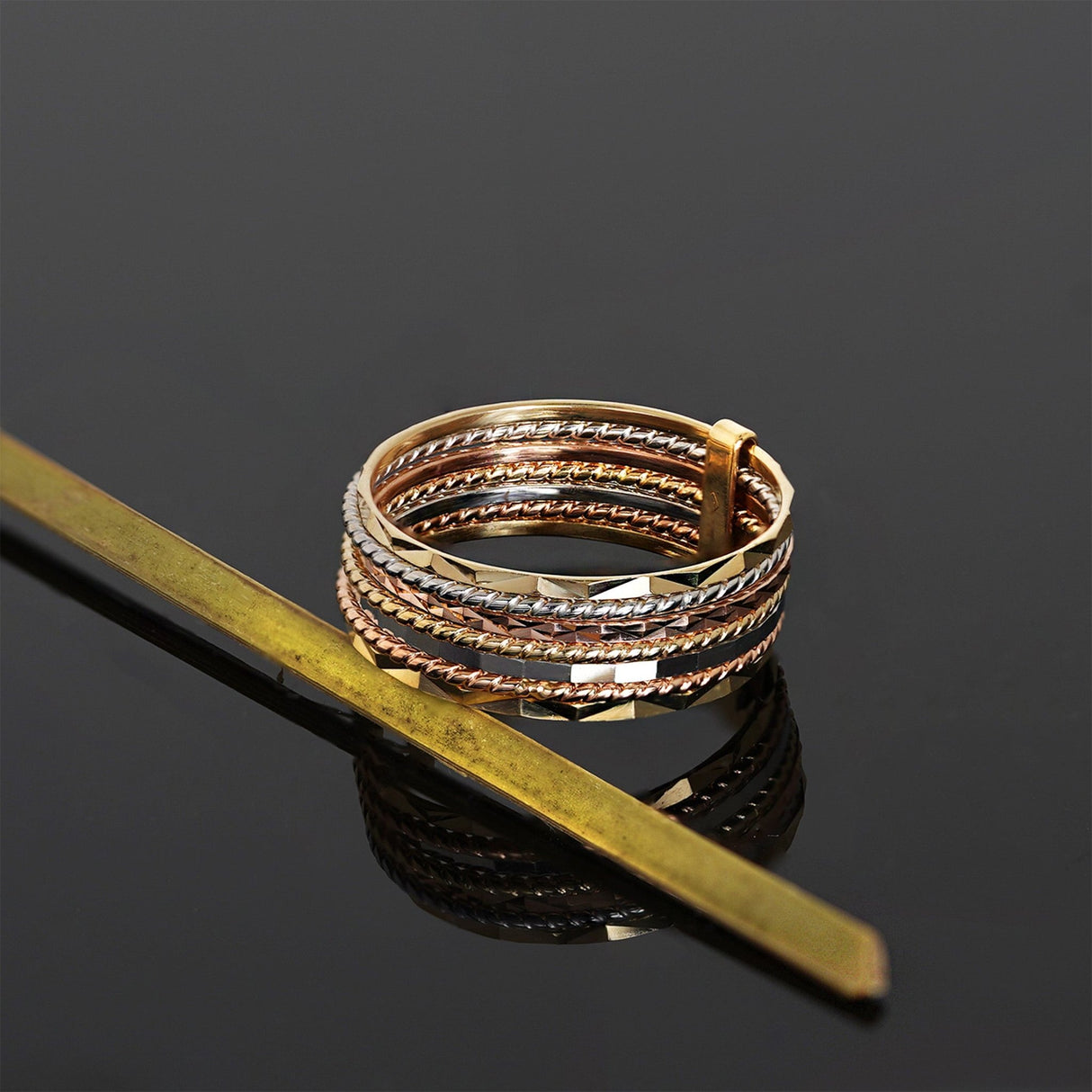 14K Gold 7 Day Ring, Gold Stackable Ring, Seven Beauty Stackable Ring, 2023, Gold Ring - Diamond Origin