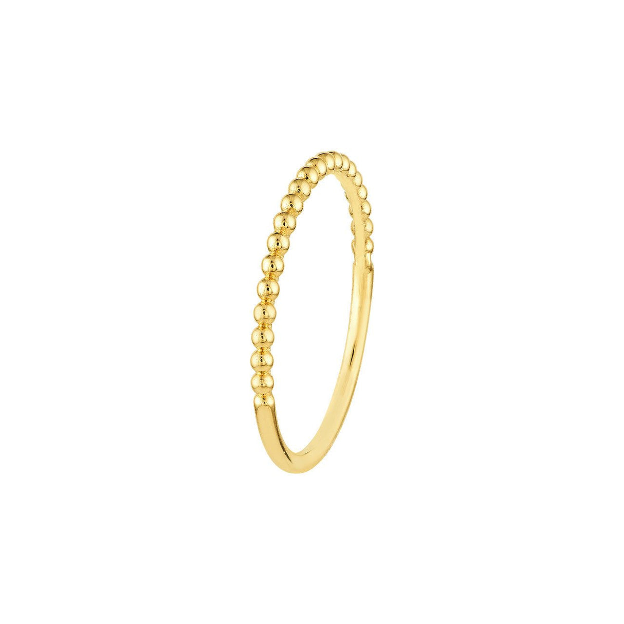 14K Gold Beaded Single Row Ring, Gold Stackable Ring, 2023, Gold Ring, - Diamond Origin