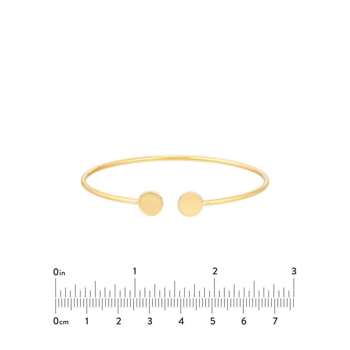 14K Gold Bracelet Disc Cuff Bangle, Gold Bracelets, - Diamond Origin
