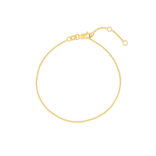 14K Gold Bracelet Open Adj Cable, Gold Bracelets, - Diamond Origin