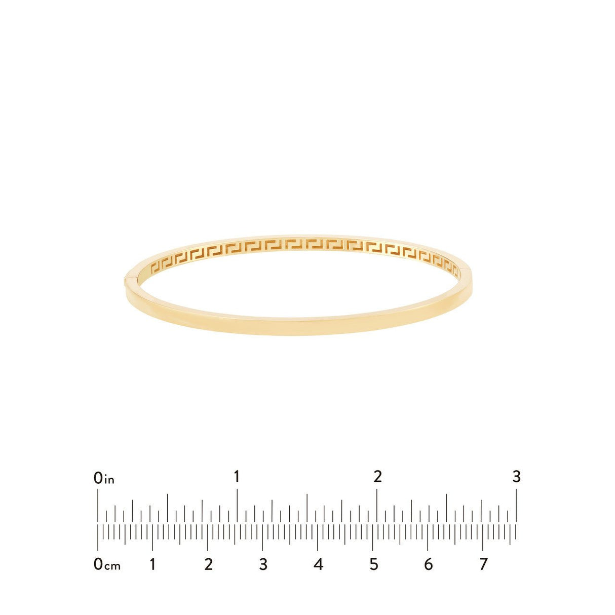 14K Gold Bracelet Plain Tube Bangle with Greek Key, Gold Bangle Bracelets - Diamond Origin