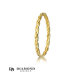 14K Gold Braided Ring, 1,6 mm Gold Stackable Ring, 2023, Gold Ring, - Diamond Origin