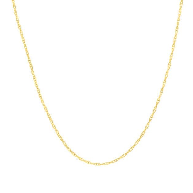 14K Gold Chain, 16", 0.65mm Pendant Rope Chain with Spring Ring, Gold Layered Chain, Gold Necklaces, - Diamond Origin