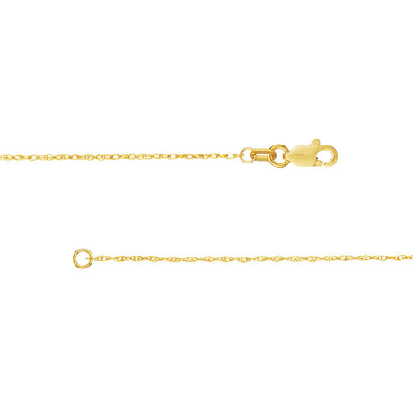 14K Gold Chain, 16", 0.95mm Pendant Rope Chain with Lobster Lock, Gold Layered Chain, Gold Necklaces, Choker, - Diamond Origin