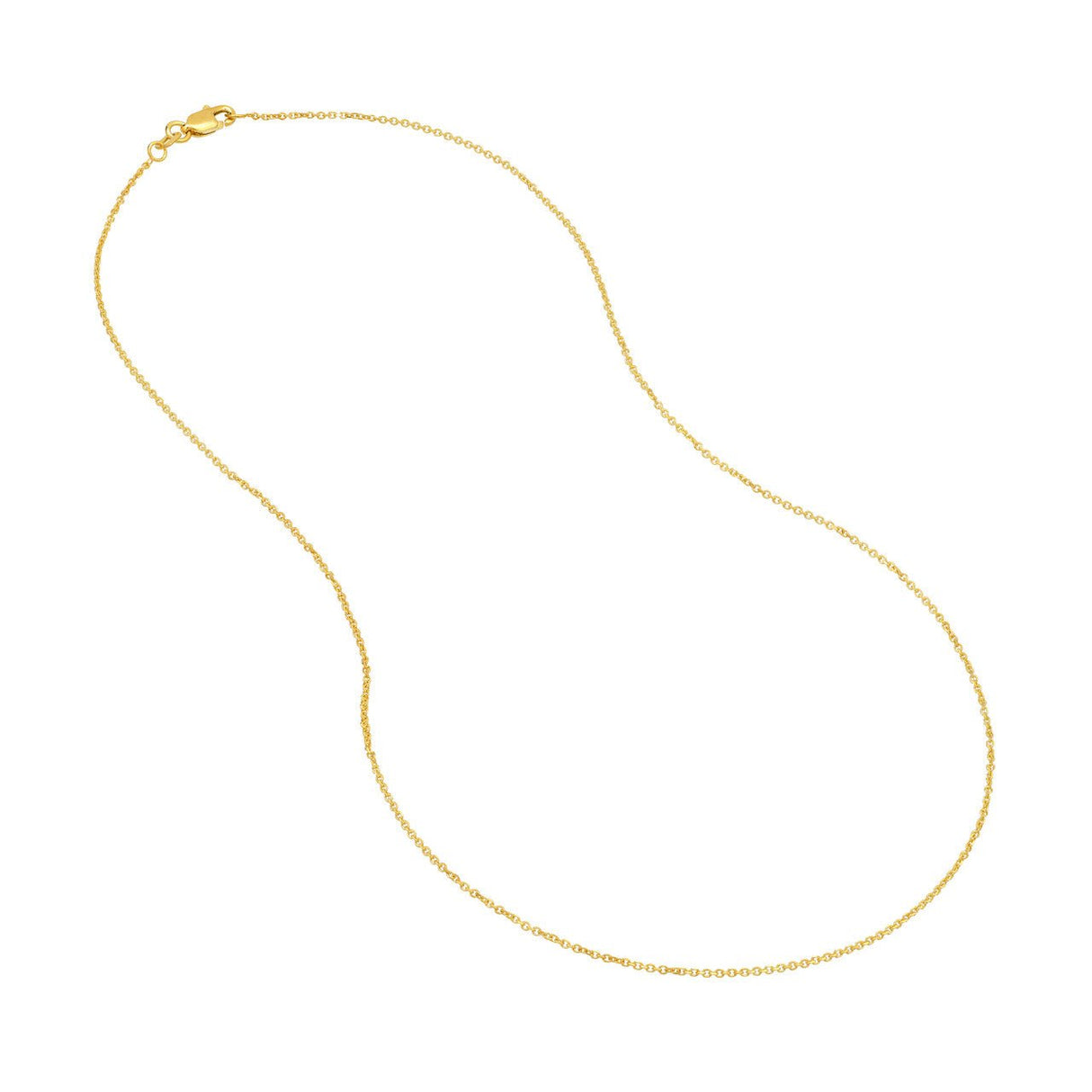 14K Gold Chain, 16", 1.05mm Diamond Cut Cable Chain with Lobster Lock, Gold Chain, Gold Chain Necklace, Gold Layered Chains, - Diamond Origin