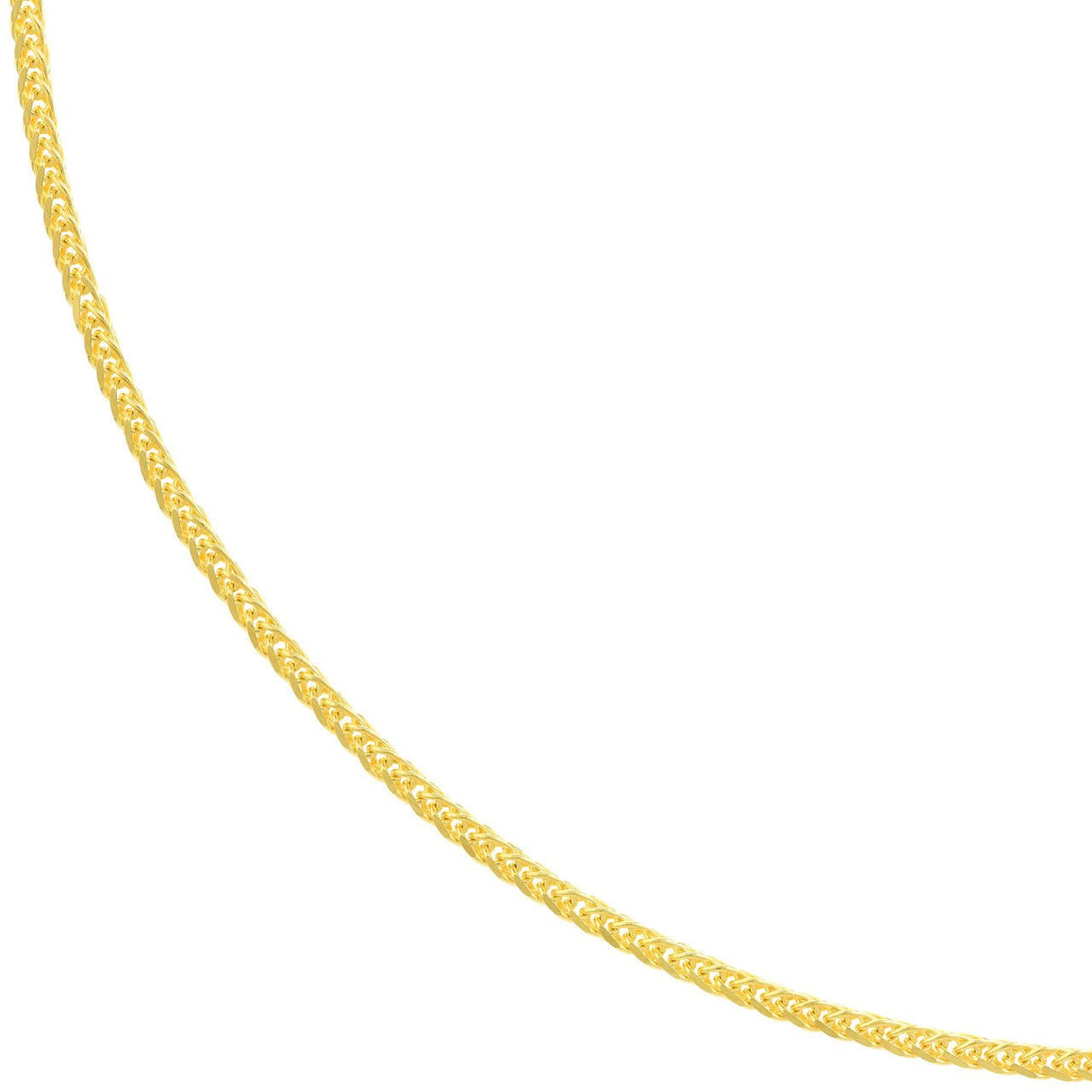 14K Gold Chain, 16", 1.25mm Square Wheat Chain with Lobster Lock, Gold Layered Chain, Gold Layered Necklaces, - Diamond Origin
