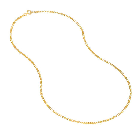14K Gold Chain, 16", 1.95mm Curb Chain with Spring Ring, Gold Layered Chain, Gold Layered Necklaces - Diamond Origin