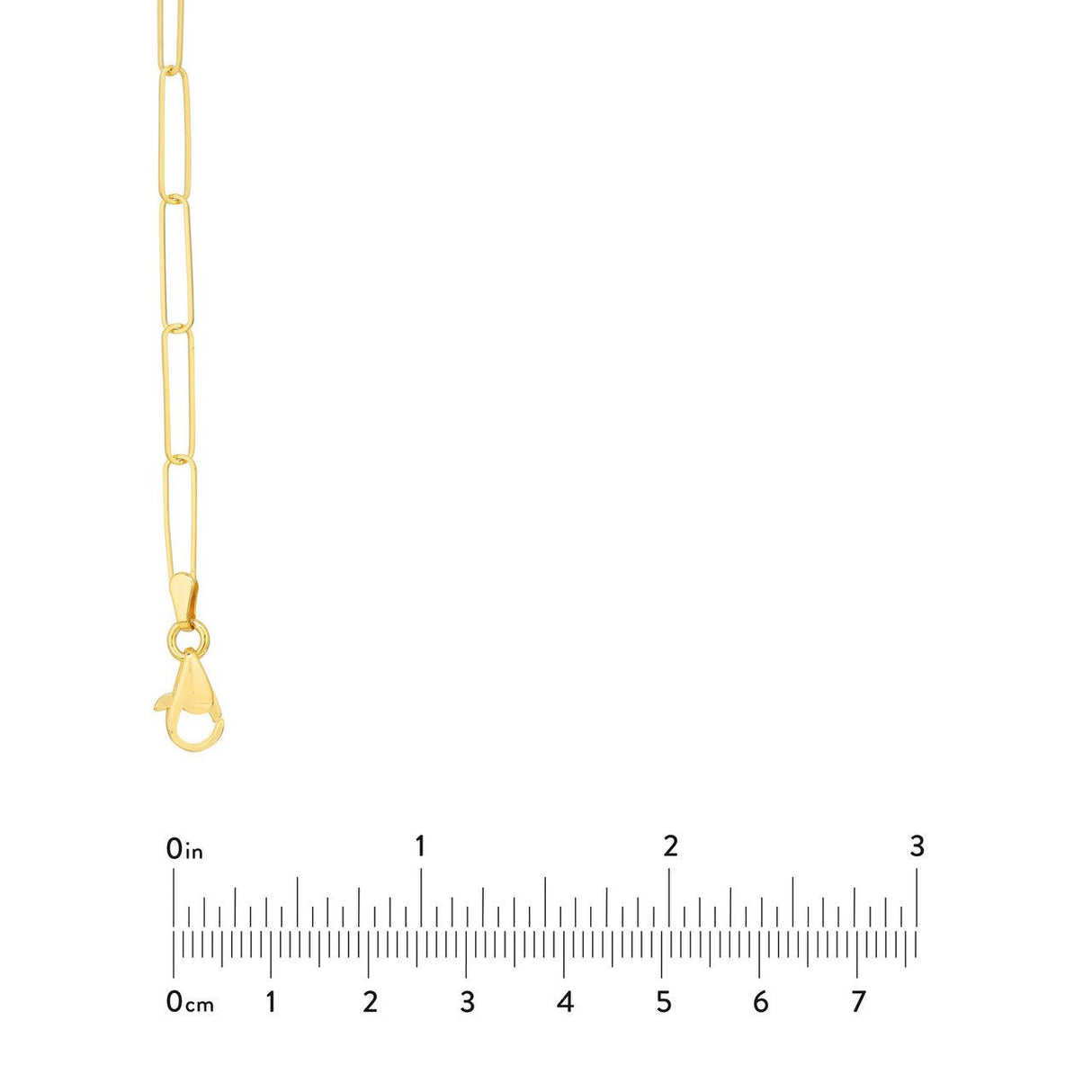 14K Gold Chain, 16", 3.6mm Paper Clip Chain with Pear Lock, Gold Layered Chain, Gold Necklaces, Choker, - Diamond Origin