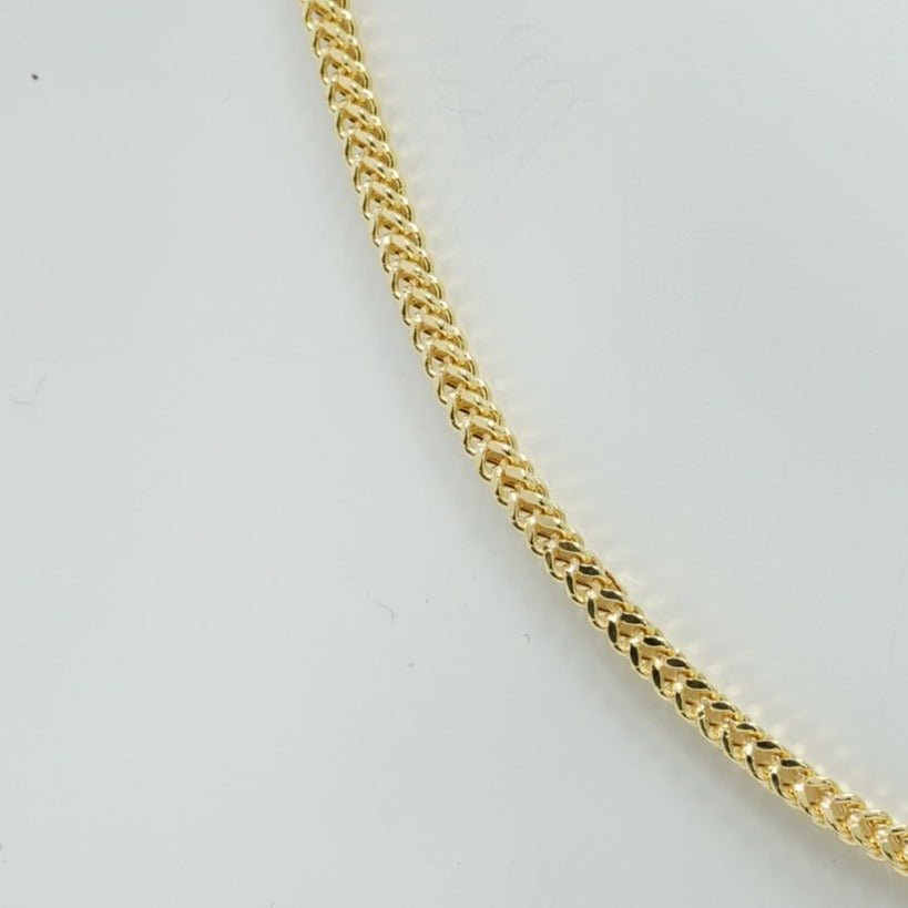 14K Gold Chain, 16", Gold Layered Necklace, Hollow Franco Chain, Gold Layered Chain, - Diamond Origin