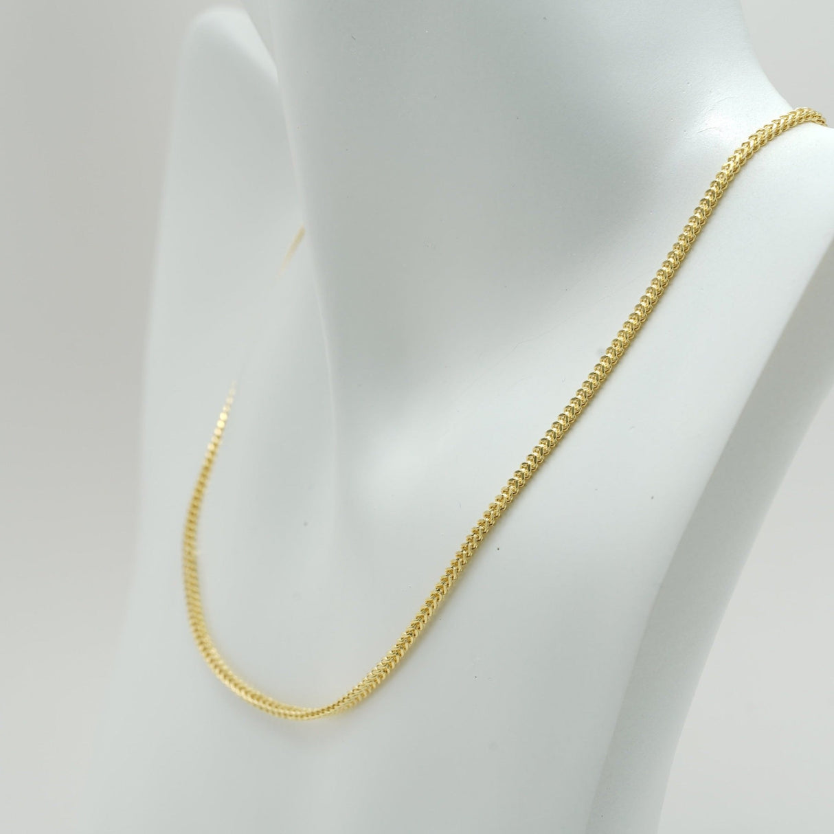 14K Gold Chain, 16", Gold Layered Necklace, Hollow Franco Chain, Gold Layered Chain, - Diamond Origin