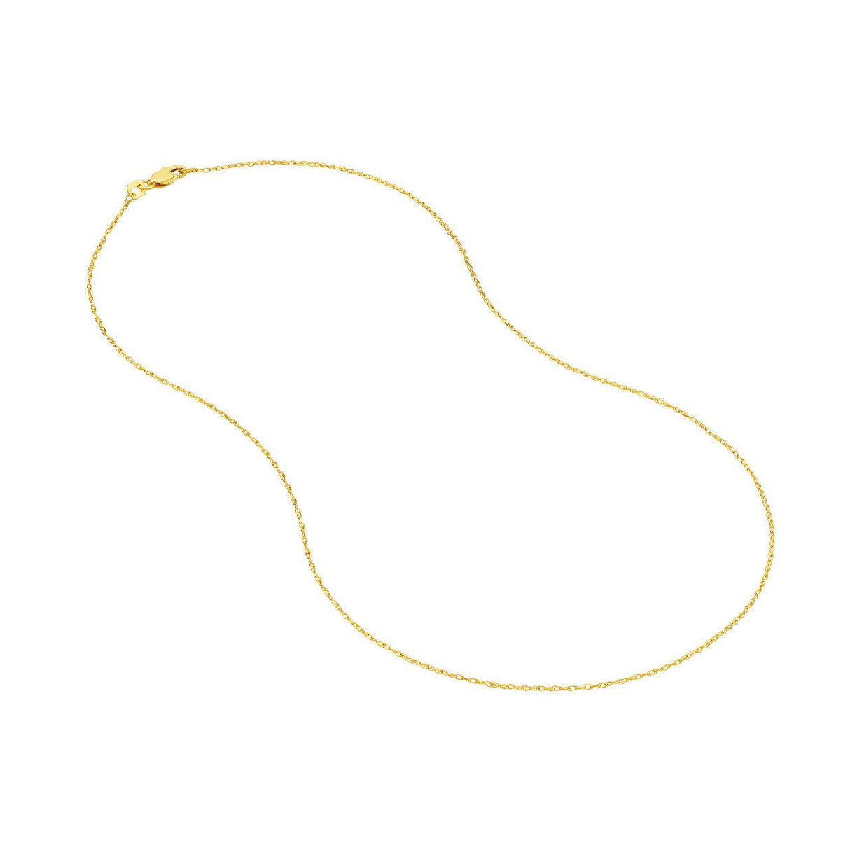 14K Gold Chain, 18", 0.95mm Pendant Rope Chain with Lobster Lock, Gold Layered Chain, Gold Necklaces, Choker, - Diamond Origin