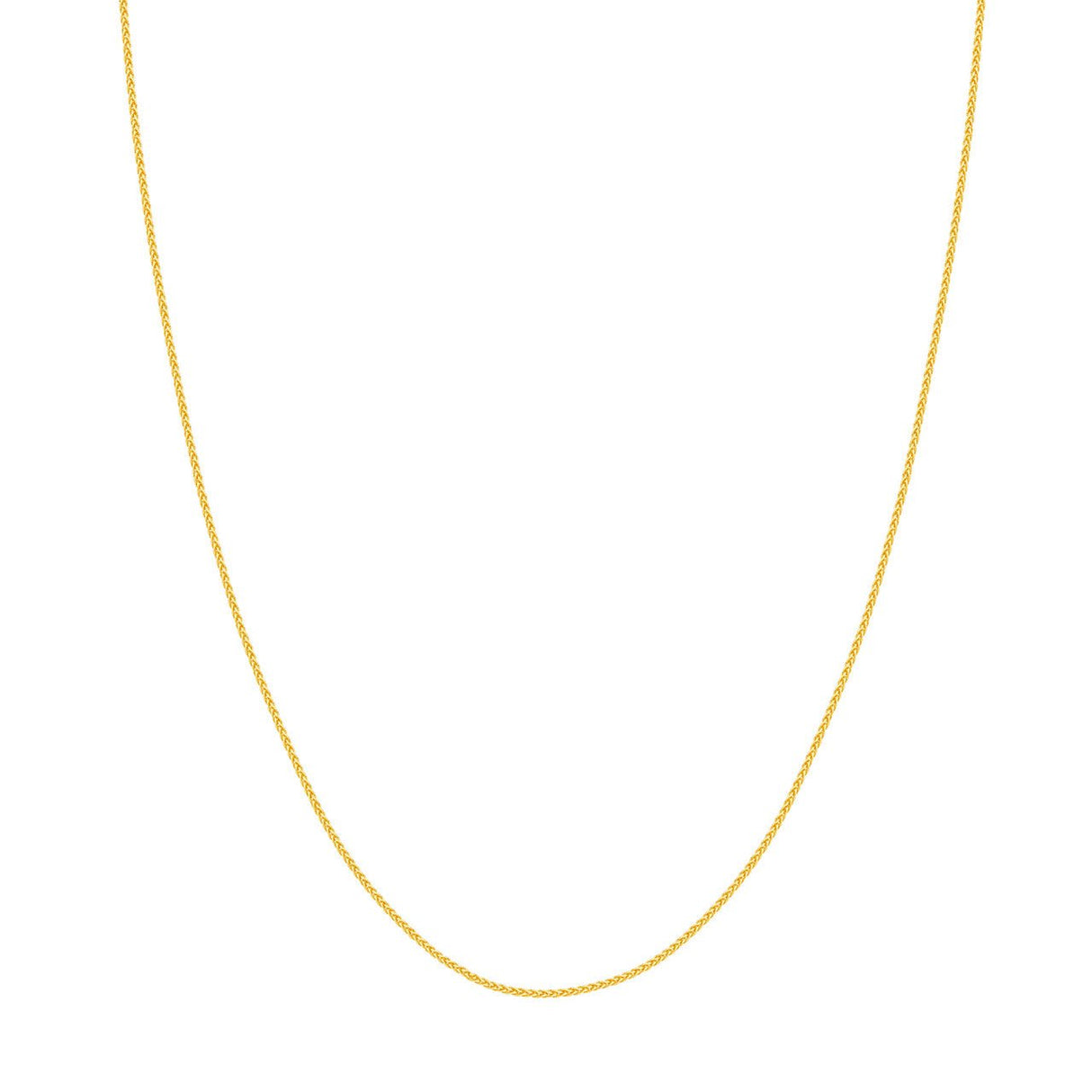 14K Gold Chain, 18", 1.05mm Wheat Chain with Lobster Lock, Gold Layered Chains, Gold Chain Necklace, - Diamond Origin