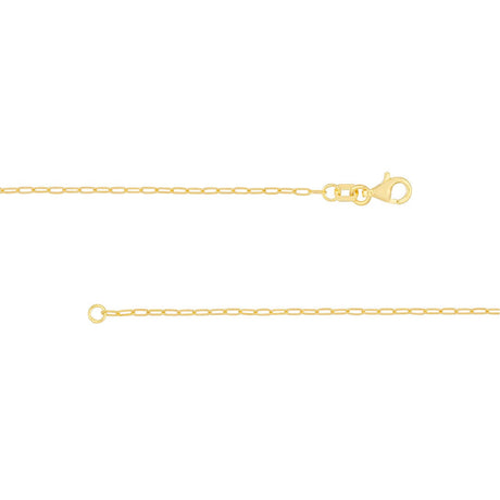 14K Gold Chain, 18", 1.25mm Paper Clip Chain with Pear Shape Lobster Lock, Gold Layered Chain, Gold Layered Necklace, Choker, 2023 - Diamond Origin