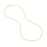 14K Gold Chain, 18", 1.25mm Square Wheat Chain with Lobster Lock, Gold Layered Chain, Gold Layered Necklaces, - Diamond Origin