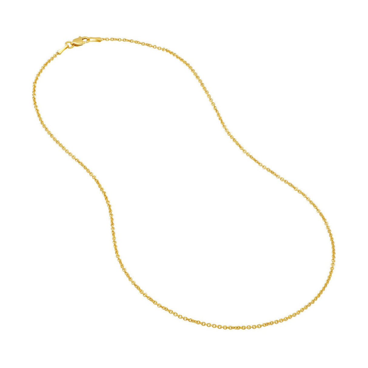 14K Gold Chain, 18", 1.45mm Light Cable Chain with Lobster Lock, Gold Layered Chain, Gold Necklaces, - Diamond Origin