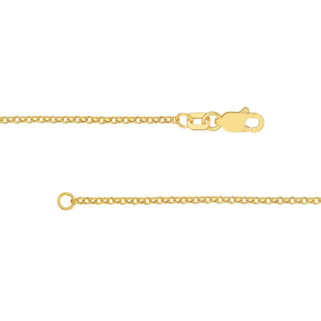 14K Gold Chain, 18", 1.5mm Rolo Chain with Lobster Lock, Gold Layered Chain, Gold Necklaces, Choker, - Diamond Origin