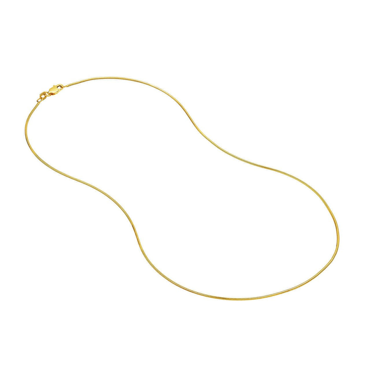 14K Gold Chain, 18", 1mm Snake Chain with Lobster Lock, Gold Layered Chain, Gold Chain Necklace, - Diamond Origin