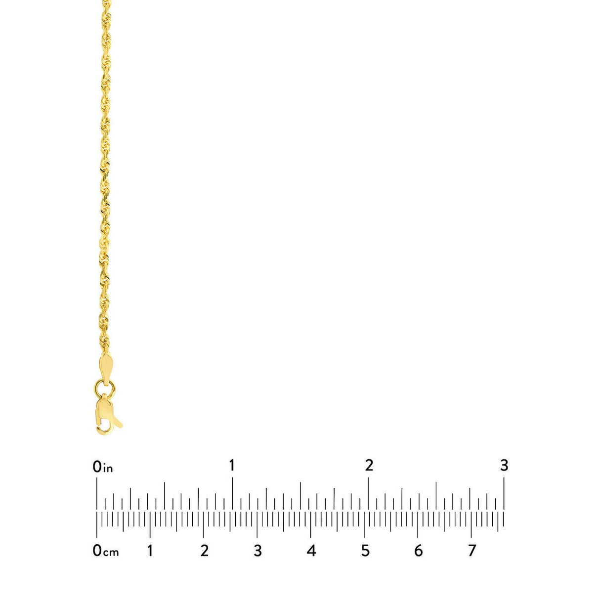 14K Gold Chain, 18", 2.15mm D/C Rope Chain with Lobster Lock, Gold Layered Chain, Gold Chain Necklace, - Diamond Origin