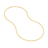 14K Gold Chain, 18", 2.25mm Square Wheat Chain with Lobster Lock, Gold layered Chain, Gold Necklaces, - Diamond Origin